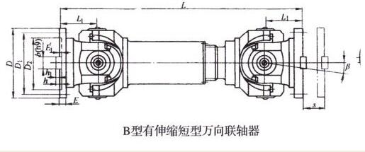 B型有伸縮短型萬向聯(lián)軸器