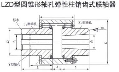LZD Cone Shaft-Hole Elastic Pin Gear Coupling